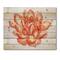 Designart - Vintage Detail of A Orange Lotus - Traditional Print on Natural Pine Wood